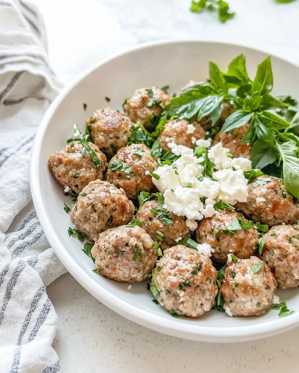 Delicious Greek Turkey Meatballs With Feta shot