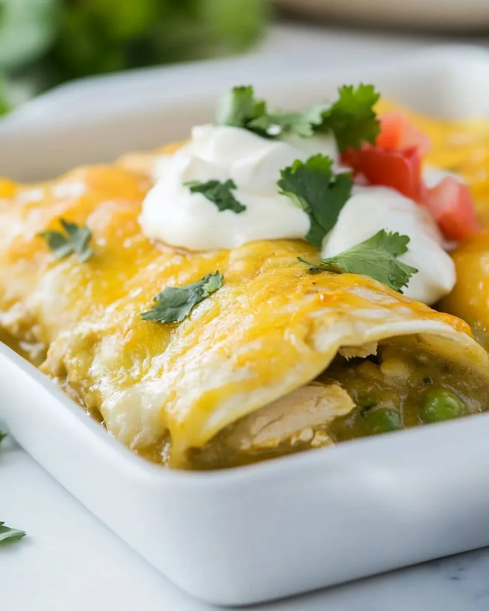 Easy Green Chicken Enchiladas Recipe dish photo