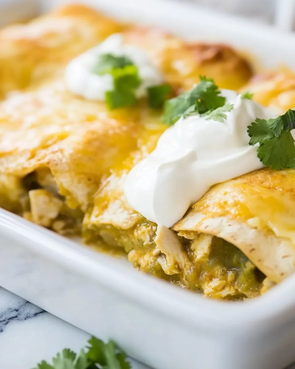 Best Green Chicken Enchiladas Recipe food shot
