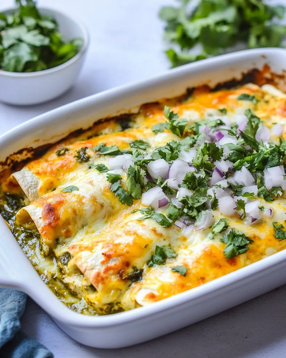 Homemade Green Chicken Enchiladas (With Salsa Verde) recipe photo