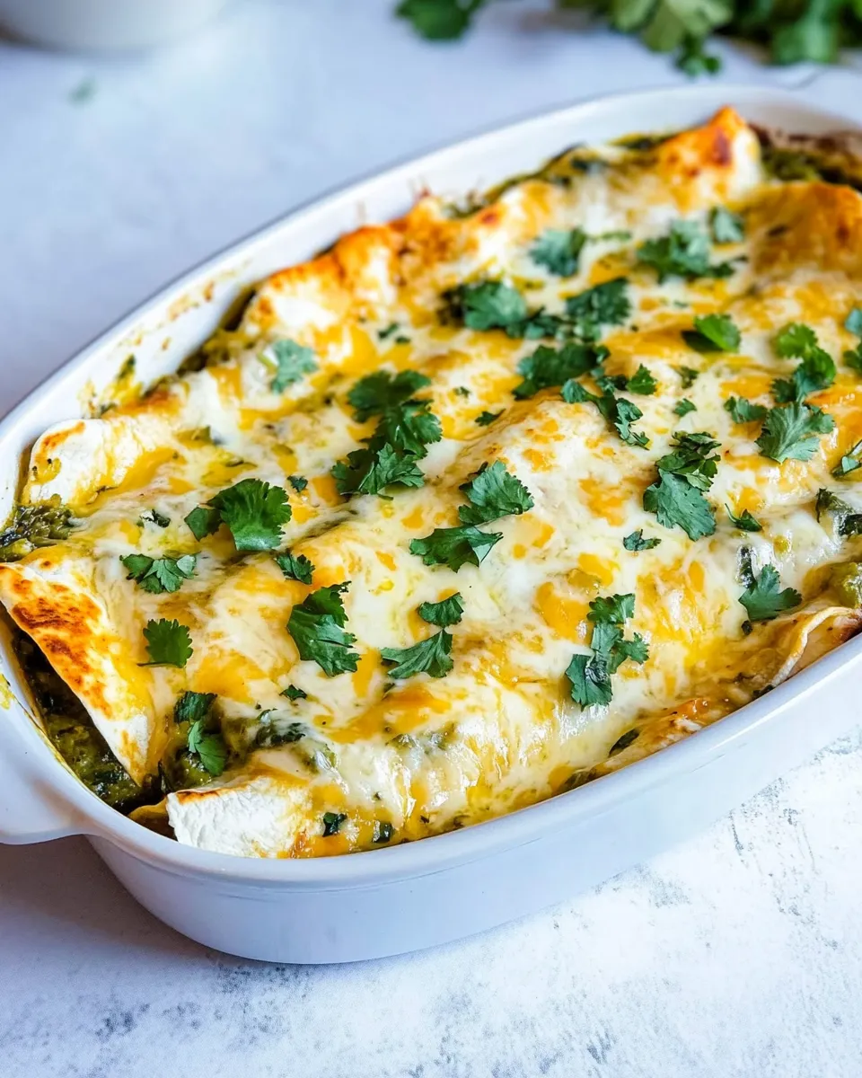 Easy Green Chicken Enchiladas (With Salsa Verde) shot
