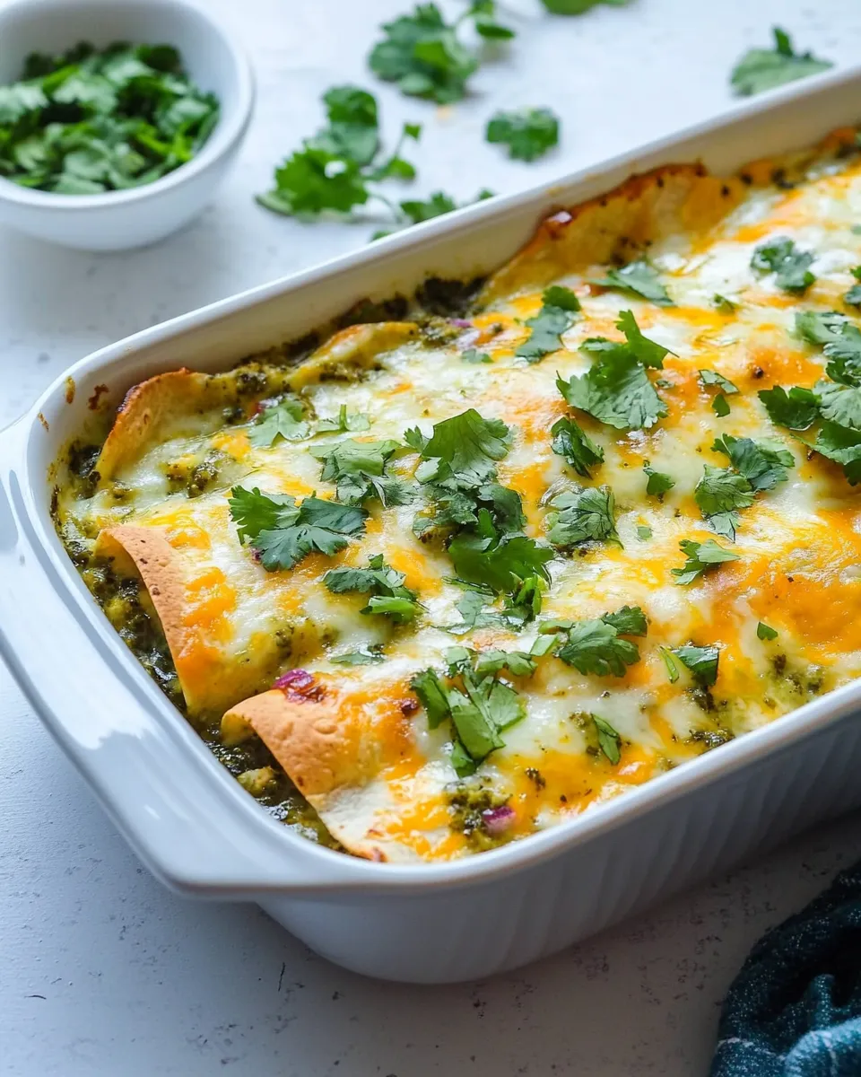 Delicious Green Chicken Enchiladas (With Salsa Verde) dish photo