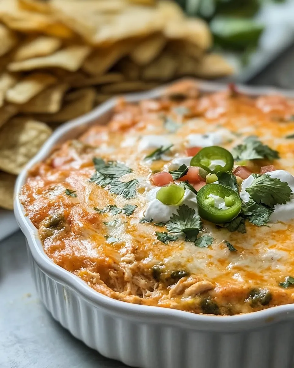 Homemade Green Chile Chicken Enchilada Dip recipe photo