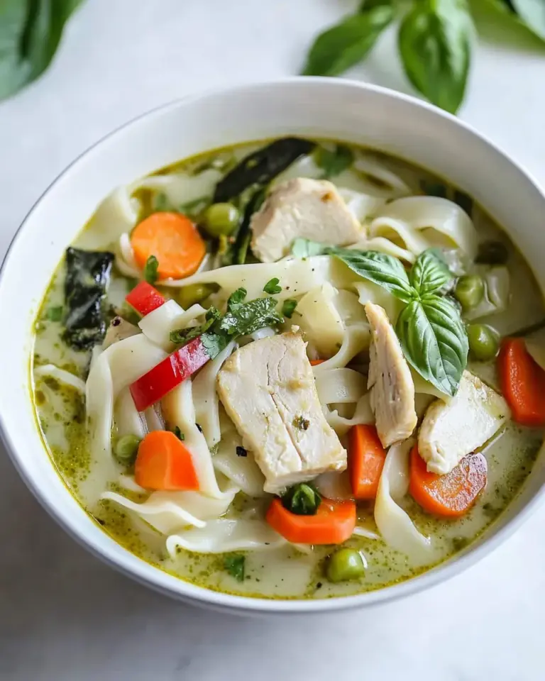 Homemade Green Curry Thai Noodle Soup photo