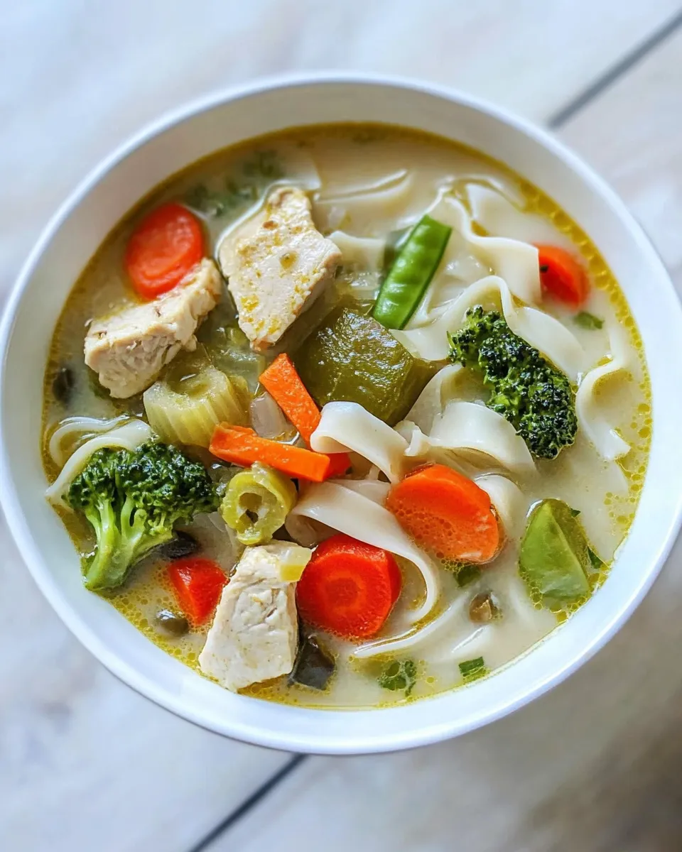 Easy Green Curry Thai Noodle Soup shot
