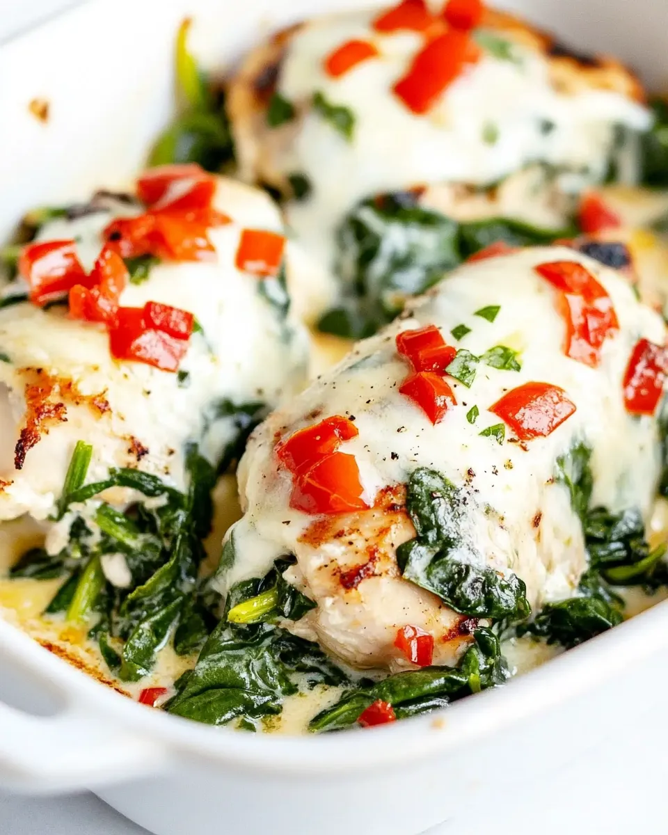Delicious Grilled Chicken with Spinach and Mozzarella image
