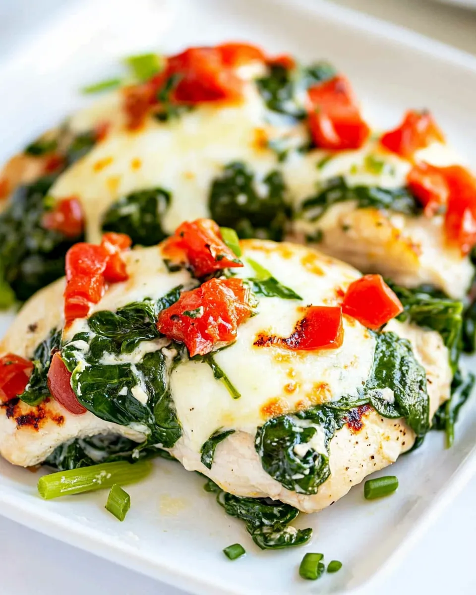 Healthy Grilled Chicken with Spinach and Mozzarella recipe photo