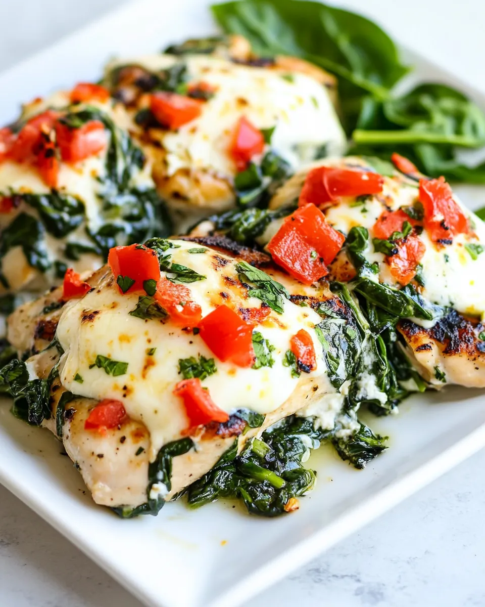 Savory Grilled Chicken with Spinach and Mozzarella dish photo