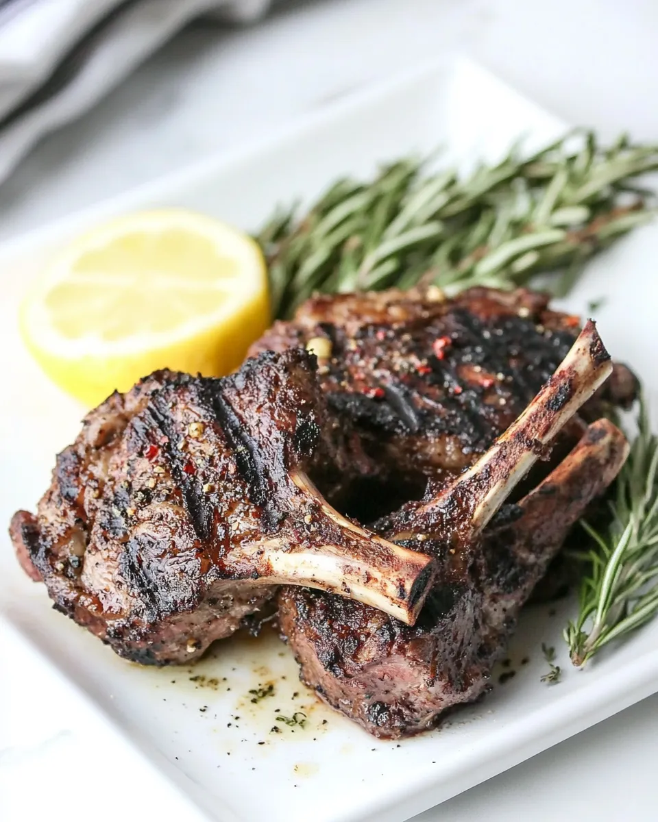 Delicious Grilled Marinated Lamb shot