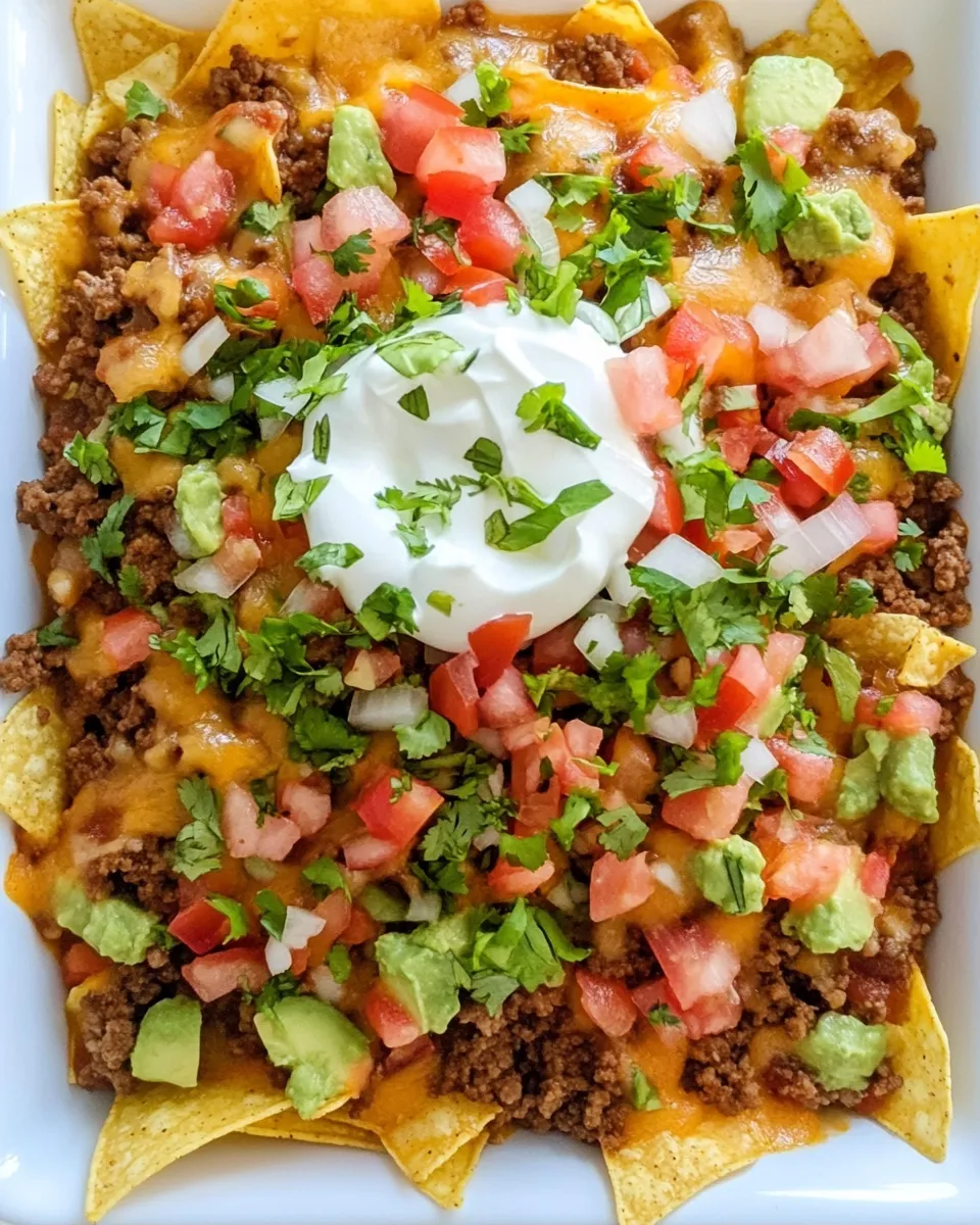 Delicious Ground Beef Nachos shot