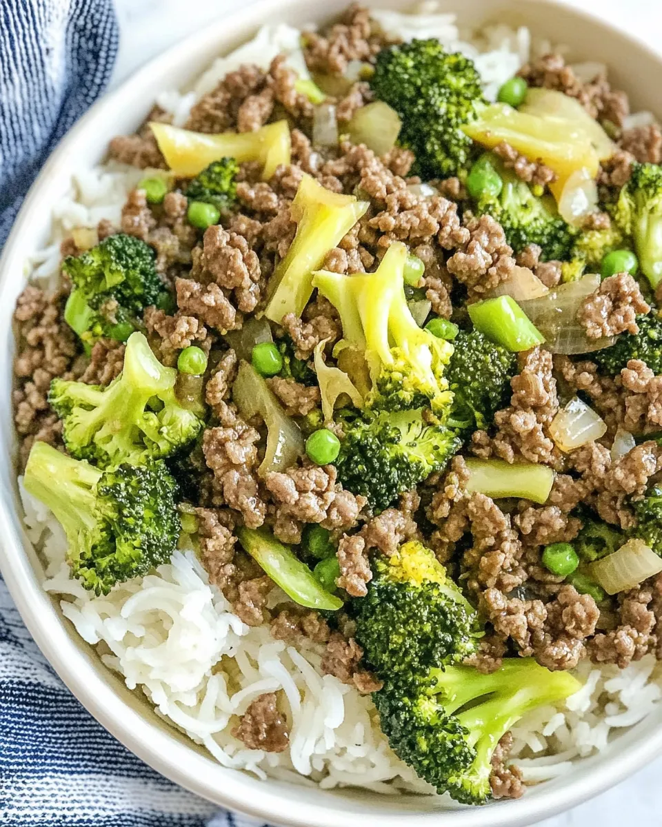 Healthy Ground Beef and Broccoli Stir Fry dish photo