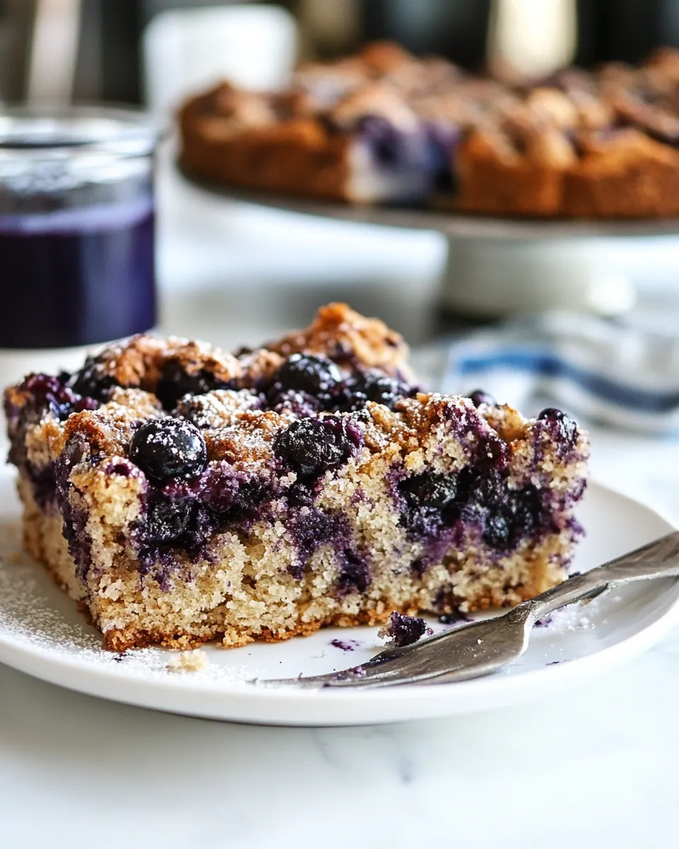 Delicious Healthy Blueberry Coffee Cake shot