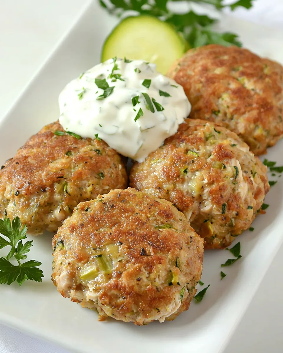 Easy Healthy Chicken Croquettes Recipe with Zucchini and Onions shot