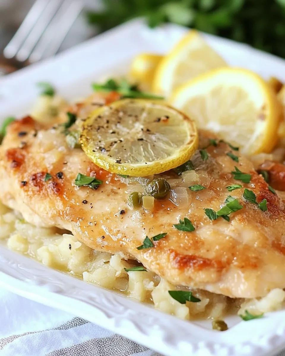 Delicious Healthy Chicken Piccata shot