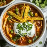 Homemade Healthy Crockpot Chicken Tortilla Soup photo
