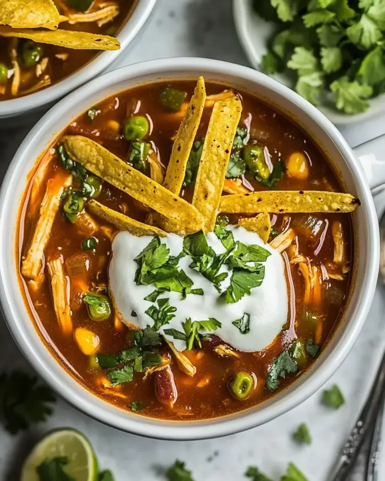 Homemade Healthy Crockpot Chicken Tortilla Soup photo