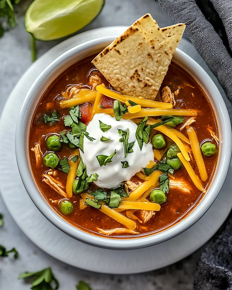 Easy Healthy Crockpot Chicken Tortilla Soup recipe photo