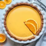 Homemade Healthy Orange Pie With Almond Crust photo