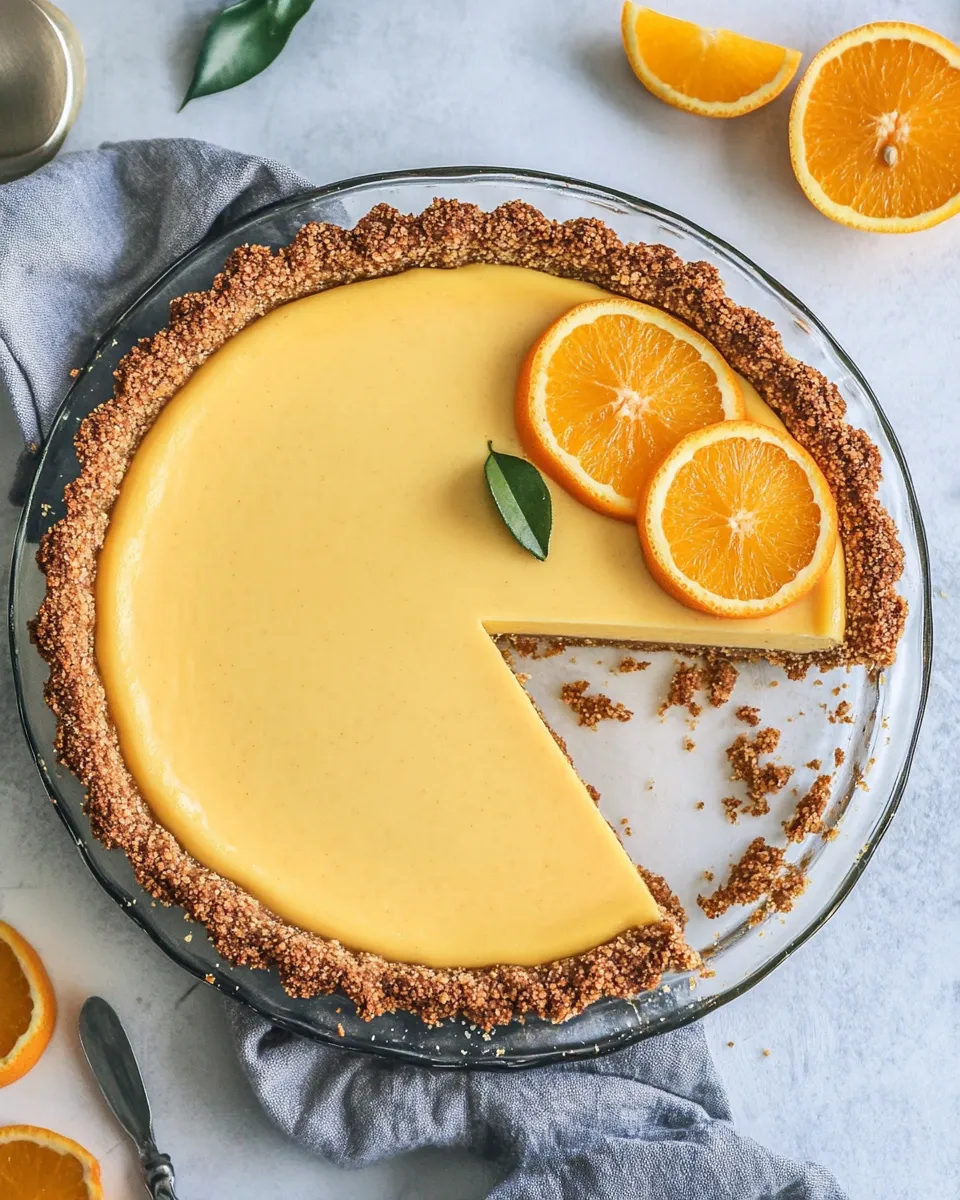 Delicious Healthy Orange Pie With Almond Crust shot