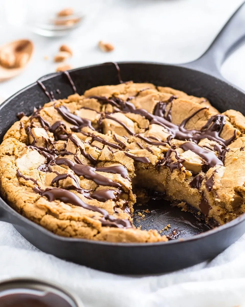 Classic Healthy Peanut Butter Skillet Cookie image