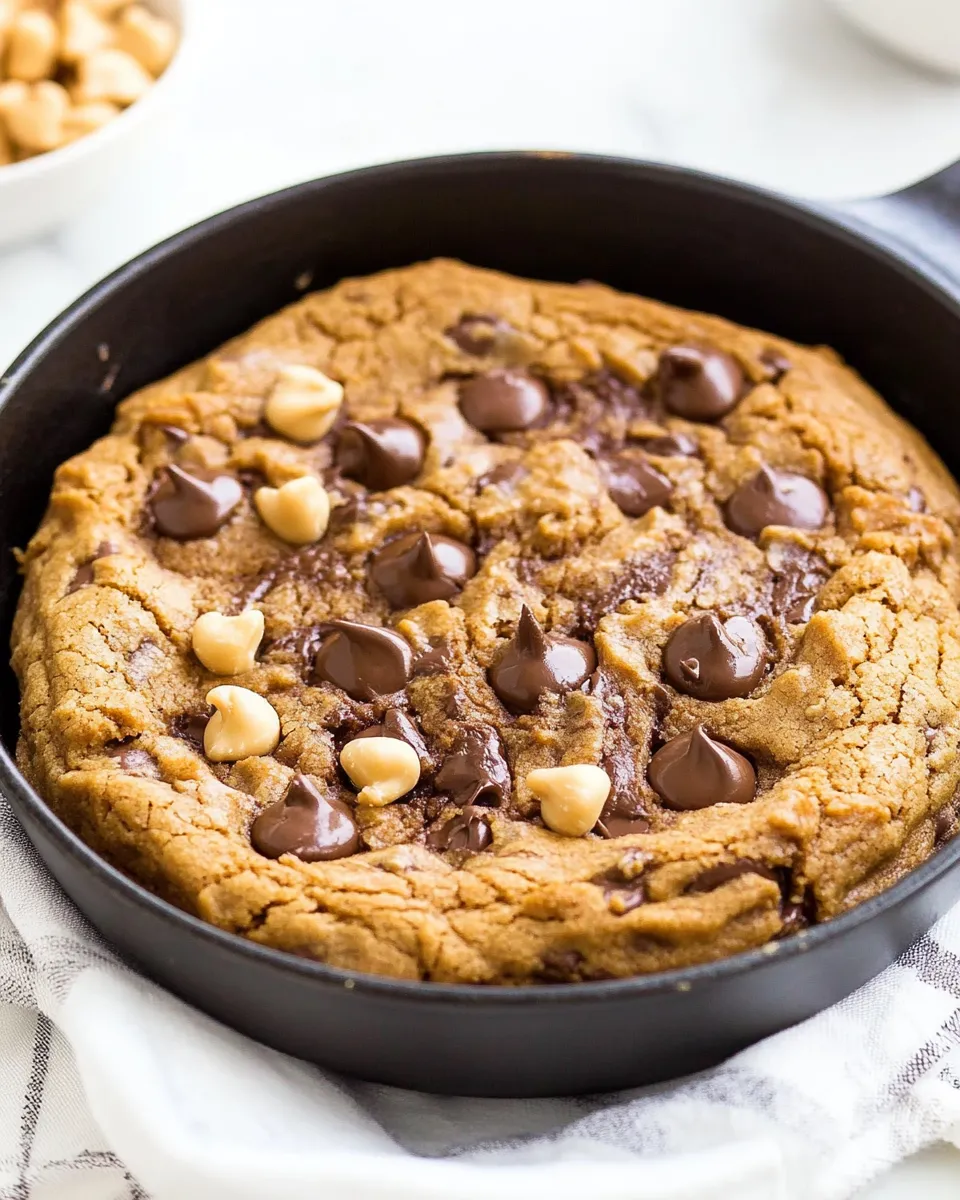 Easy Healthy Peanut Butter Skillet Cookie recipe photo