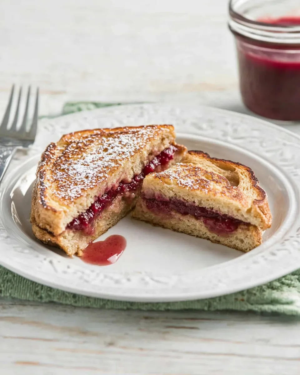 Homemade Healthy Stuffed French Toast With PB & J photo