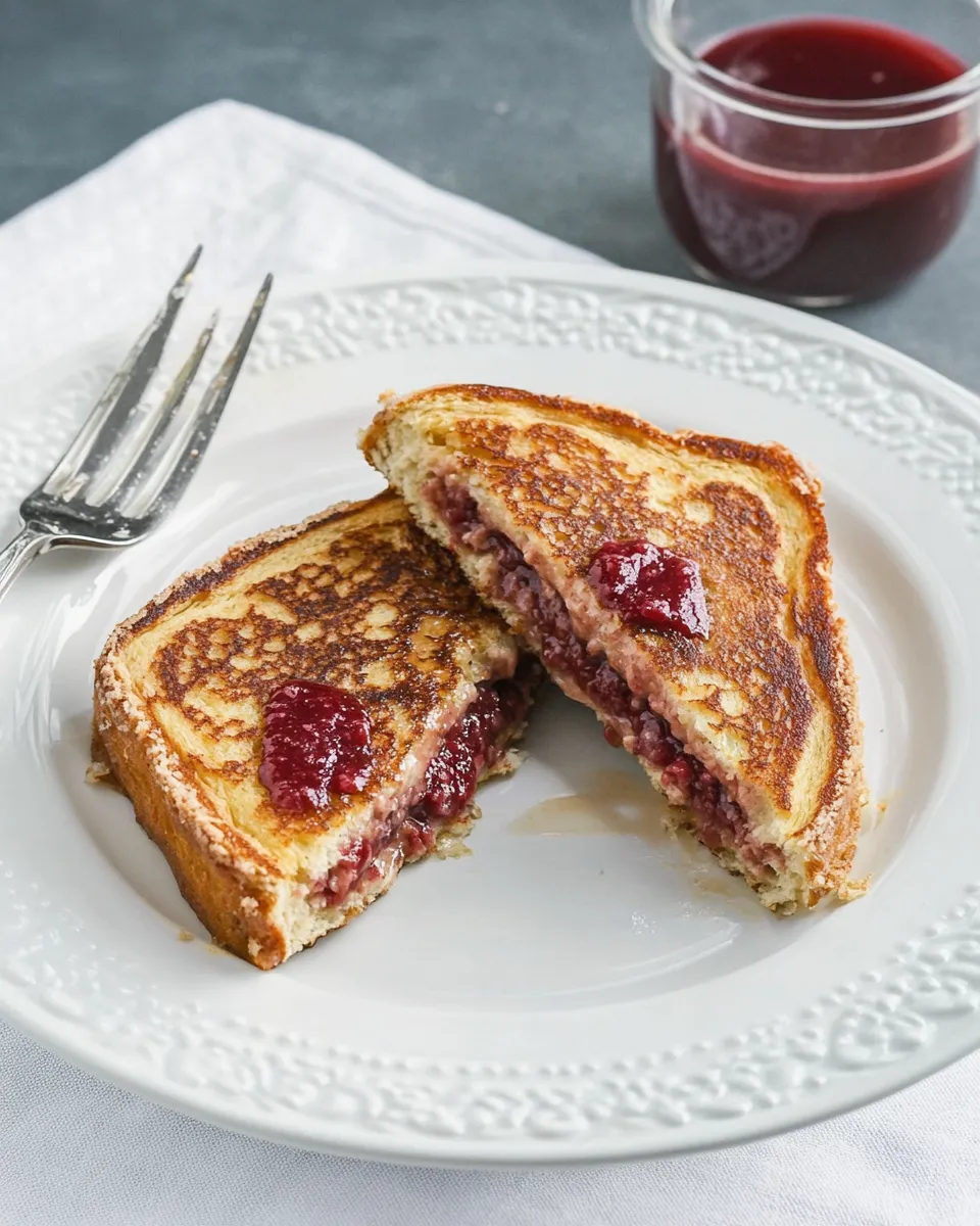 Classic Healthy Stuffed French Toast With PB & J image