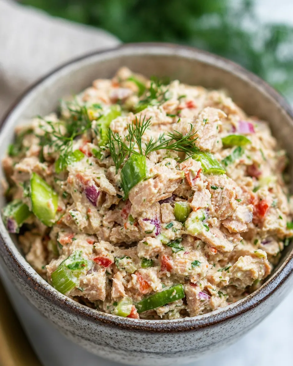 Fresh Healthy Tuna Salad With Hummus (Mayo-Free) shot