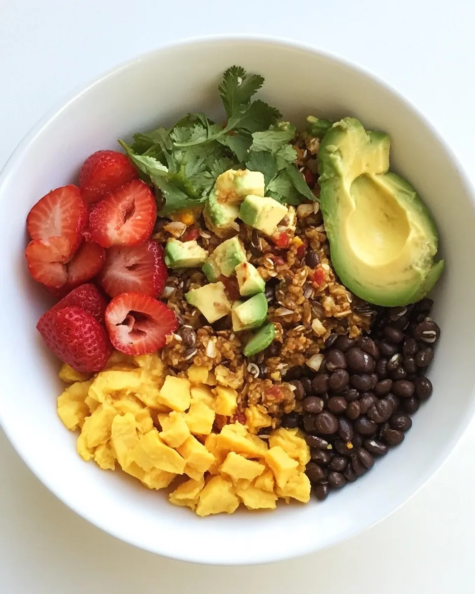 Homemade High-Protein Vegan Breakfast Bowl photo
