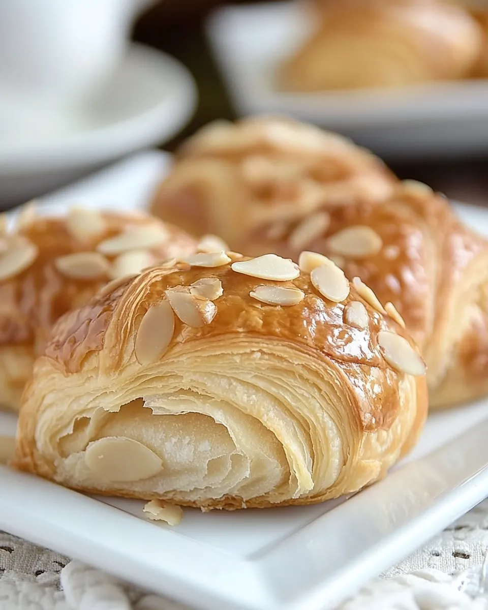 Amazing Homemade Almond Croissants food shot