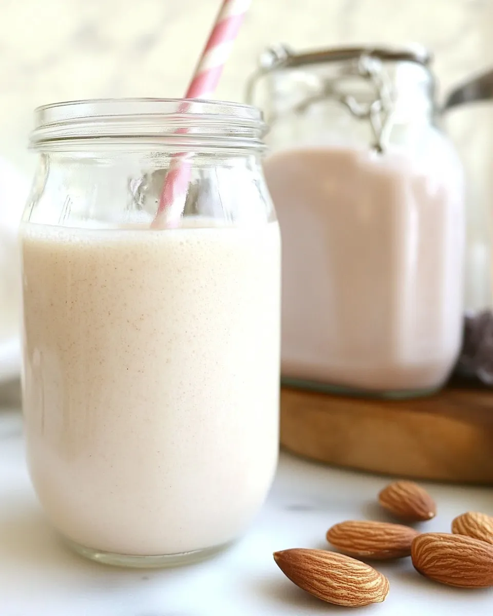 Healthy Homemade Almond Milk shot