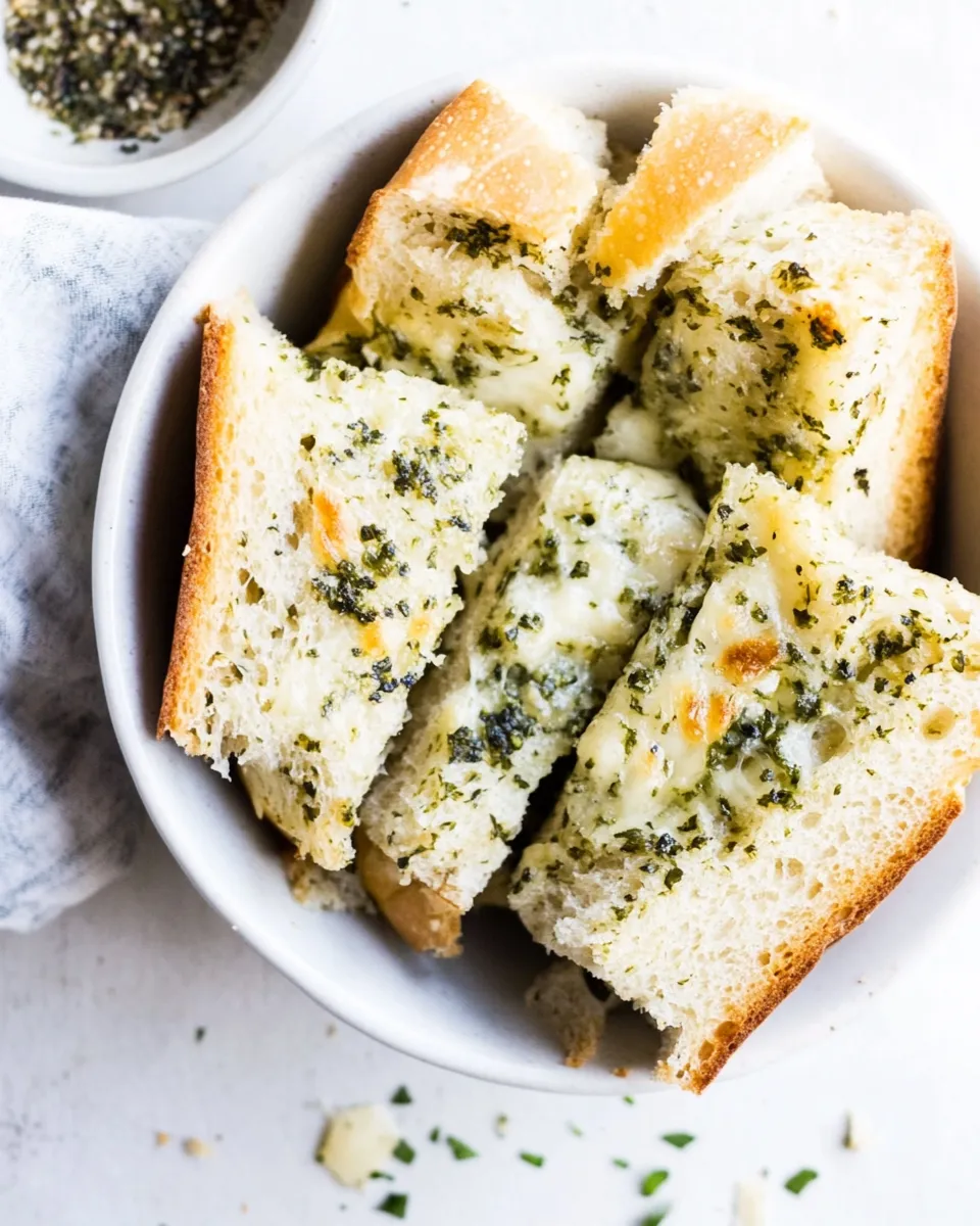Fresh Homemade Garlic Bread Recipe food shot