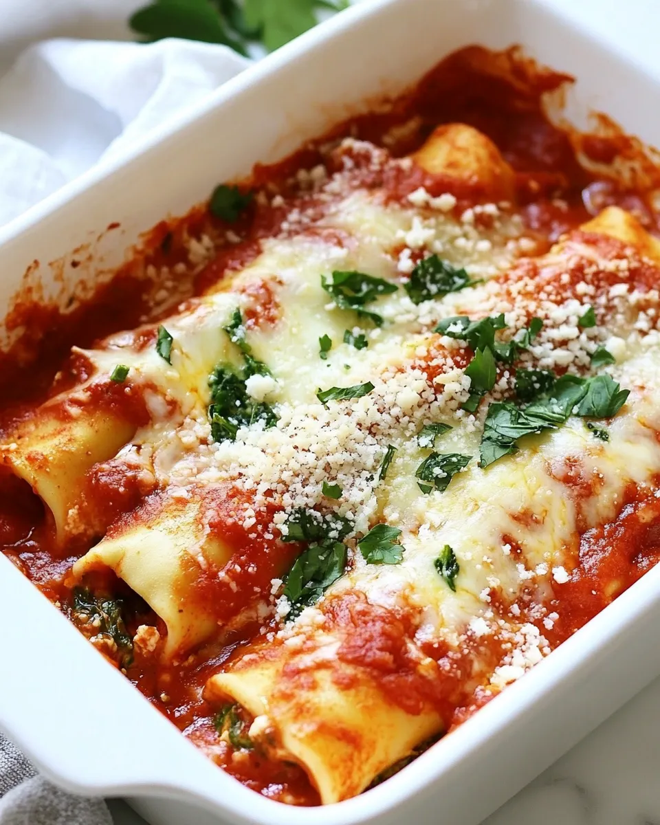 Amazing Homemade Spinach Manicotti recipe image
