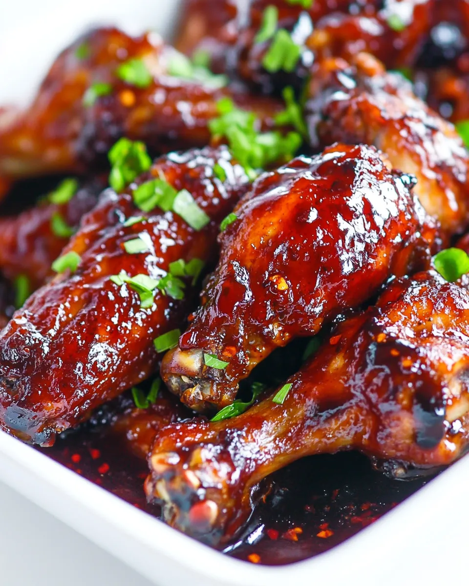 Delicious Honey Garlic Chicken Wings shot