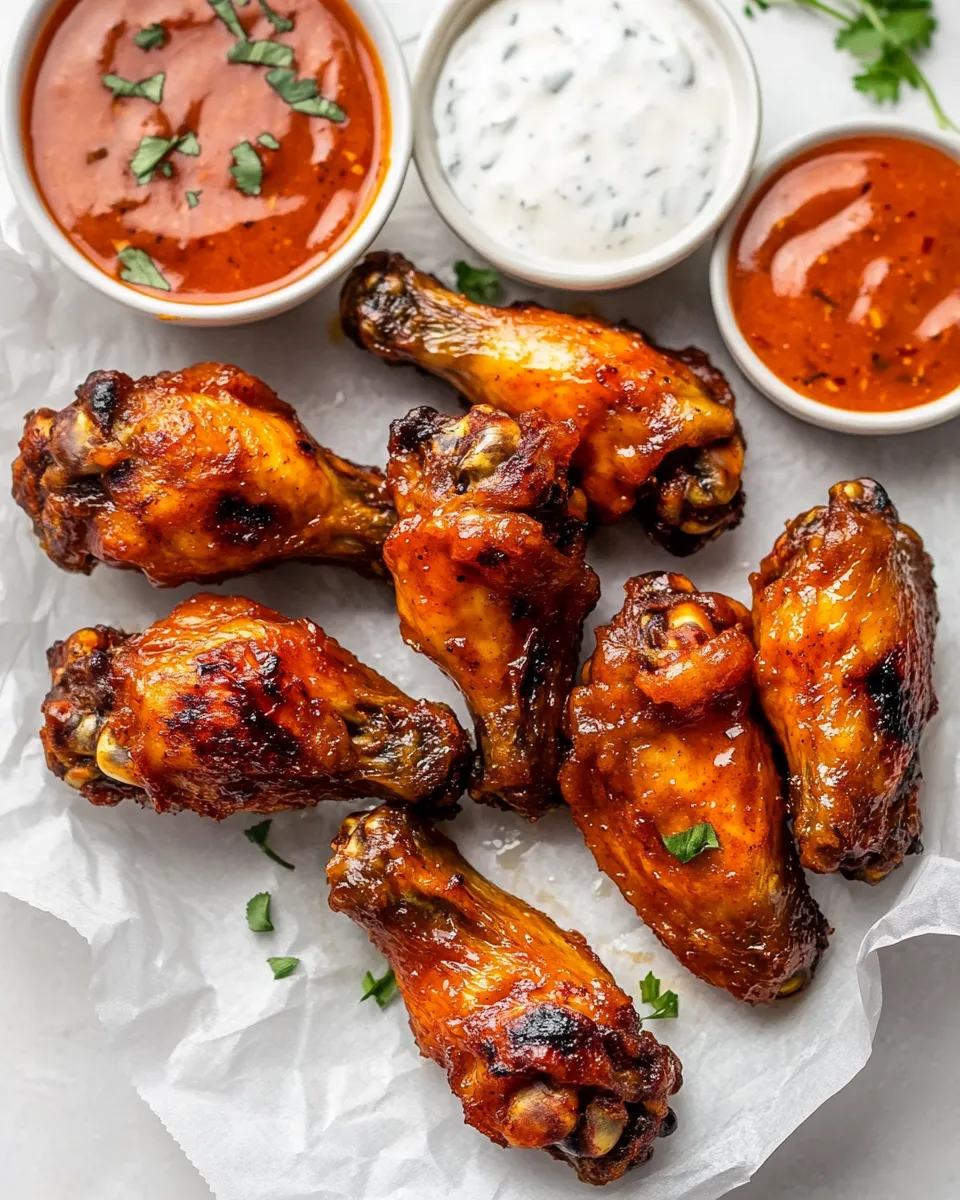 Easy Hot & Spicy Baked Buffalo Chicken Wings food shot