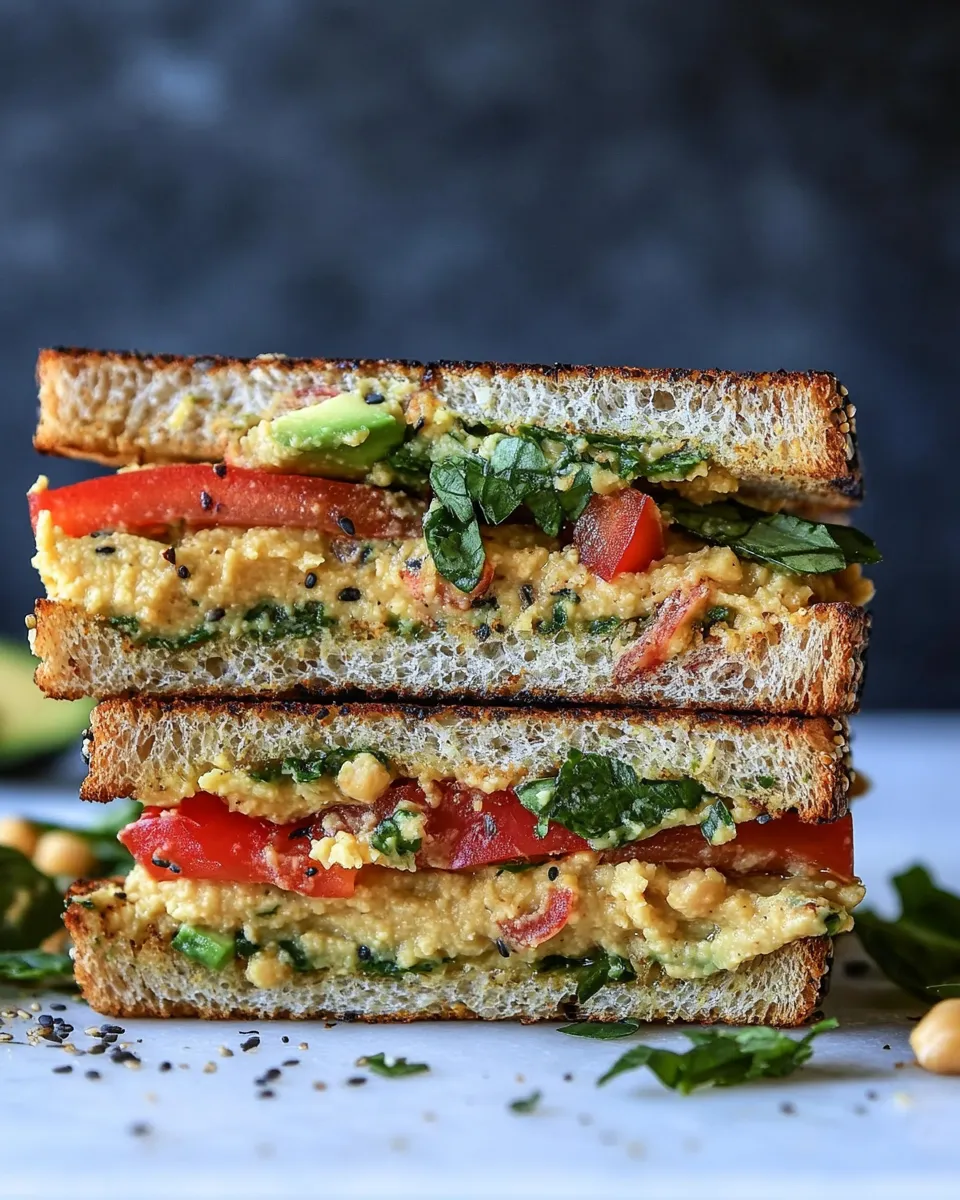 Classic Hummus Mashed Chickpea Sandwiches image