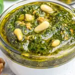 Homemade Ina Gartens Pine Nut and Walnut Pesto Sauce photo