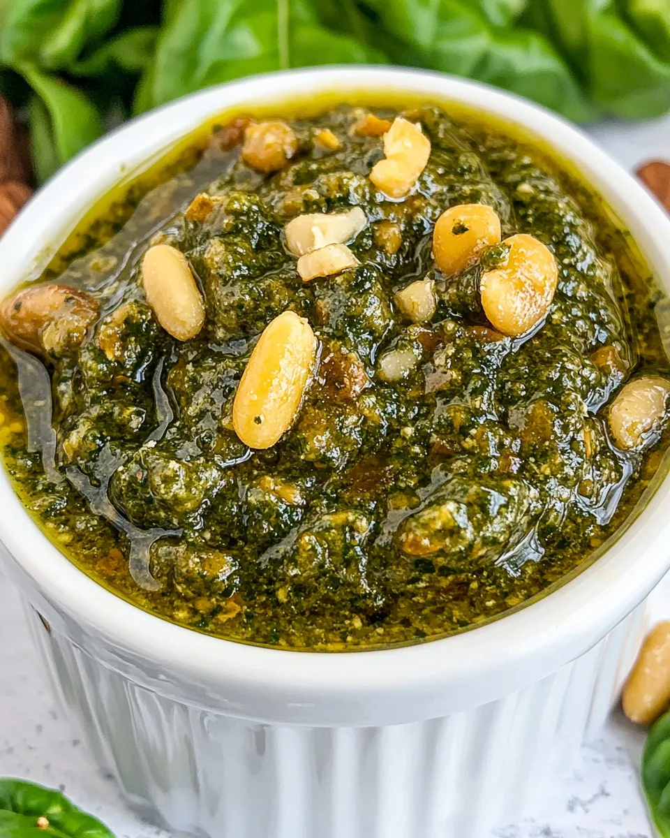 Easy Ina Gartens Pine Nut and Walnut Pesto Sauce recipe photo