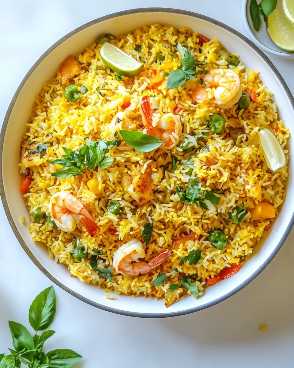 Homemade Indian Shrimp Biryani photo