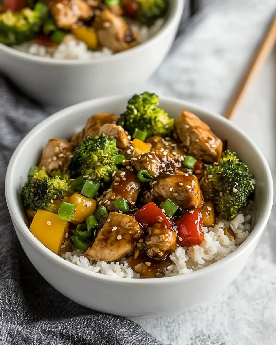 Quick Instant Pot Chicken Teriyaki Bowls dish photo