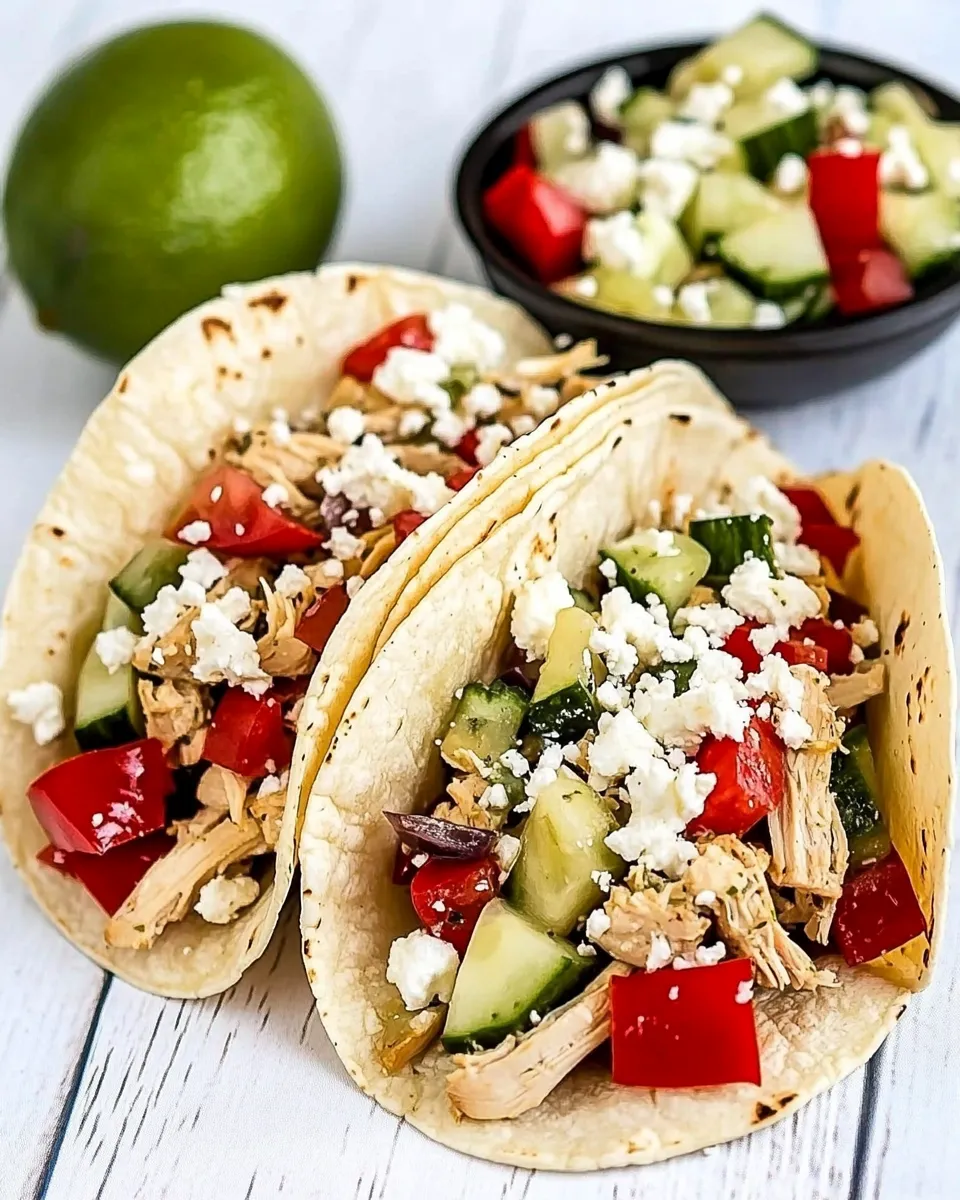 Quick Instant Pot Greek Chicken Tacos recipe photo