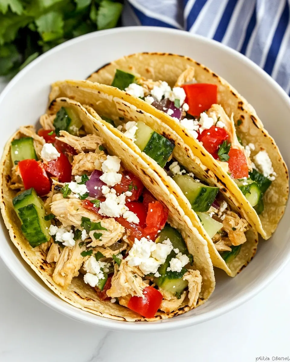 Healthy Instant Pot Greek Chicken Tacos shot