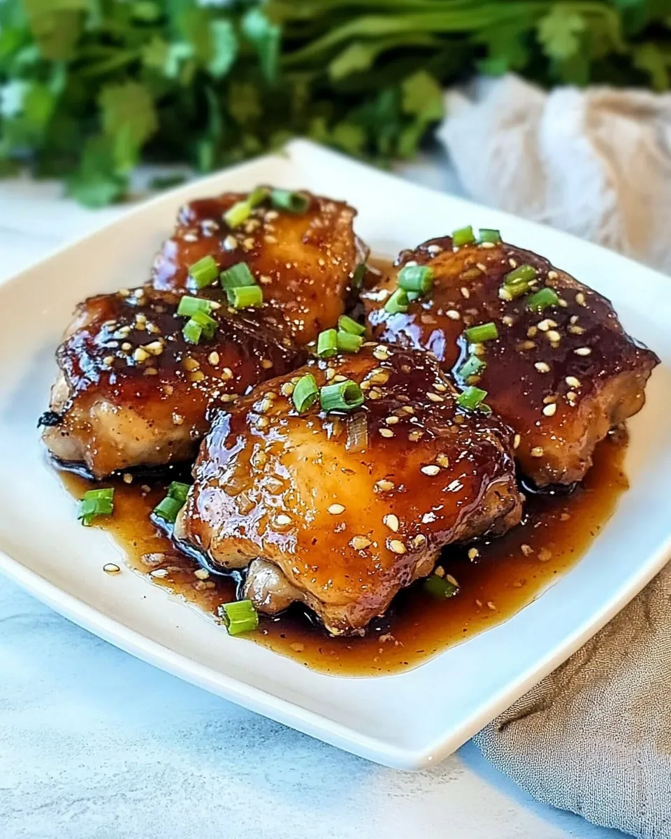 Savory Instant Pot Honey Garlic Chicken Thighs dish photo