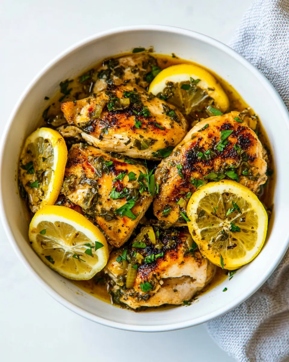 Savory Instant Pot Lemon Garlic Chicken shot