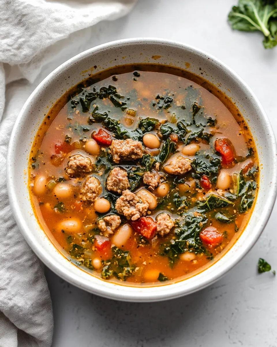 Easy Instant Pot Sausage Bean and Kale Soup recipe photo