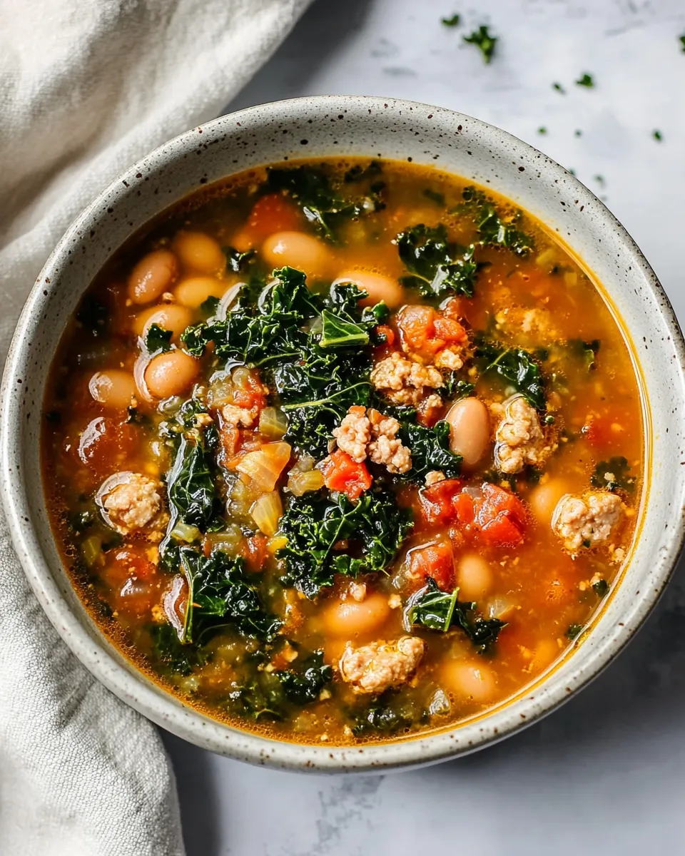 Delicious Instant Pot Sausage Bean and Kale Soup dish photo