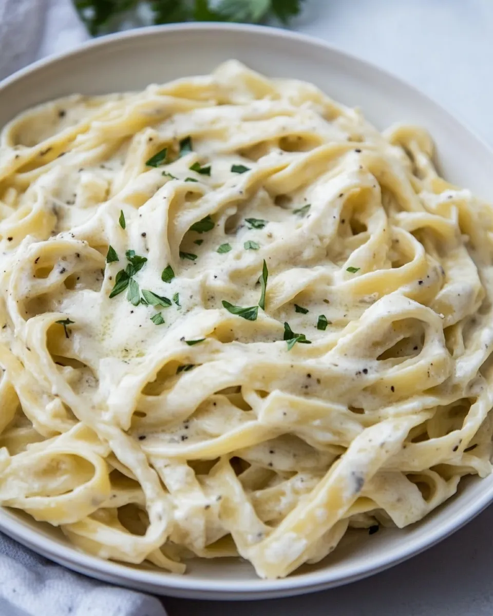 Delicious Instant Pot Skinny Fettuccine Alfredo image