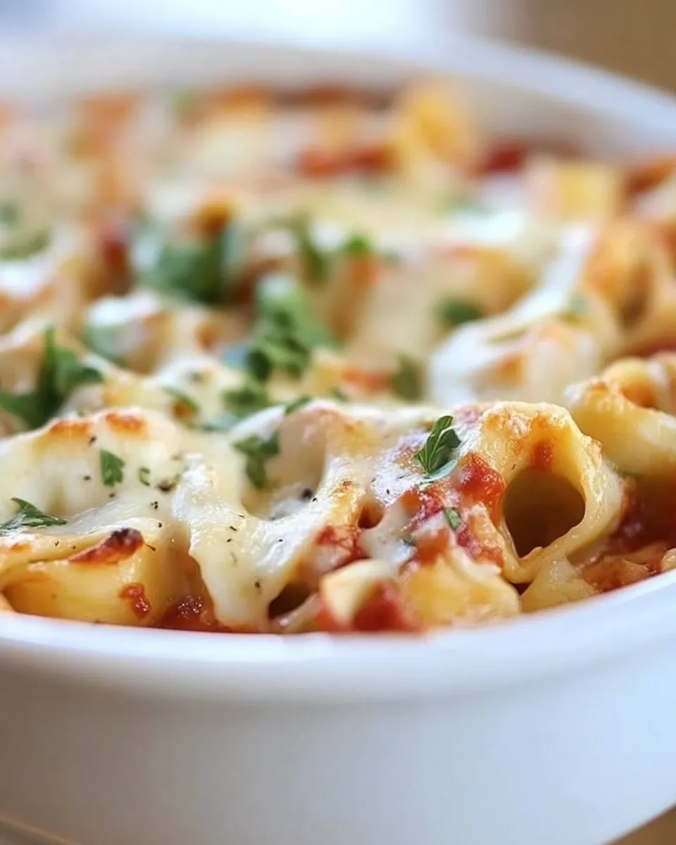 Savory Italian Herb Baked Cheese Tortellini shot