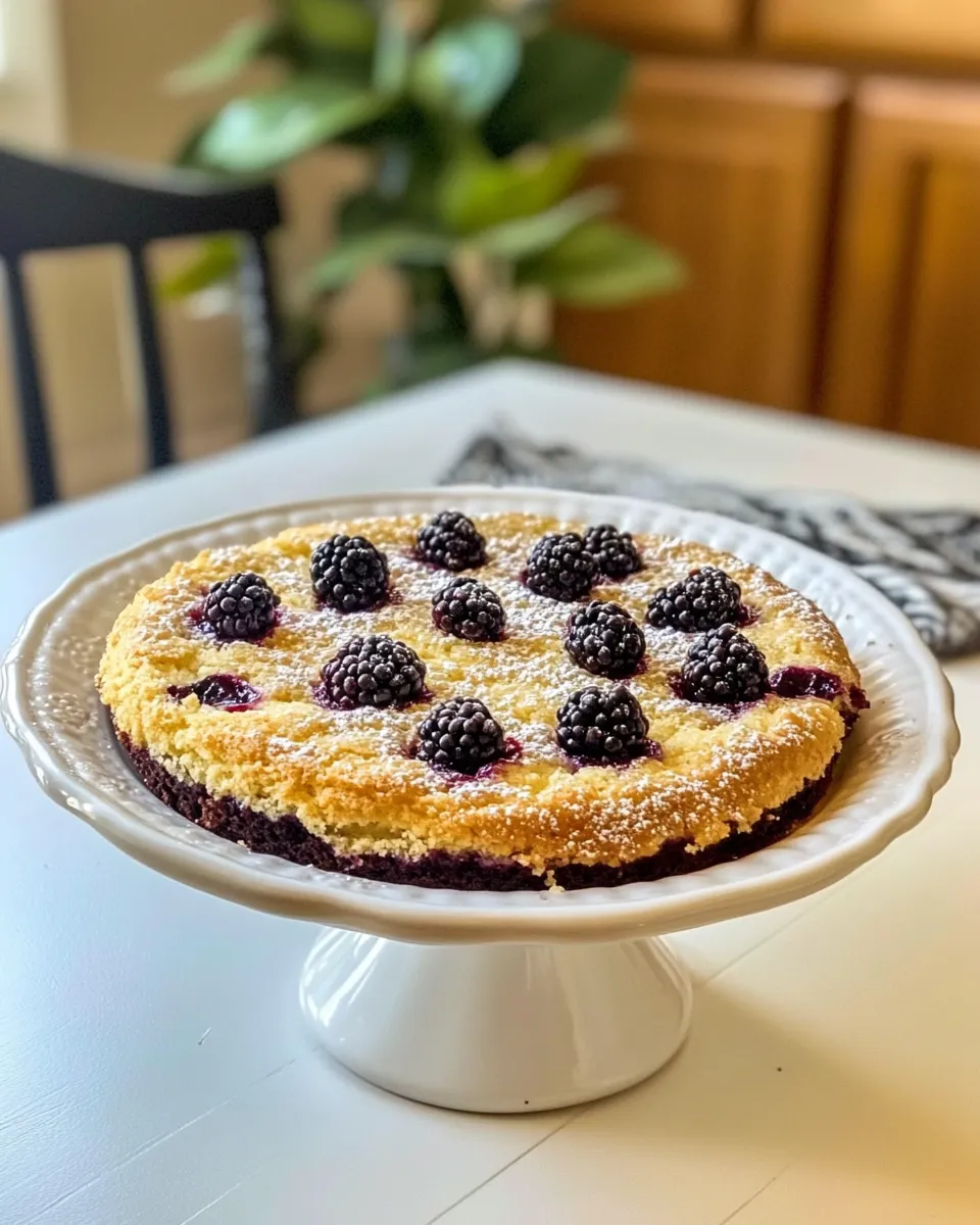 Homemade Italian Lemon Olive Oil Cake With Blackberries photo