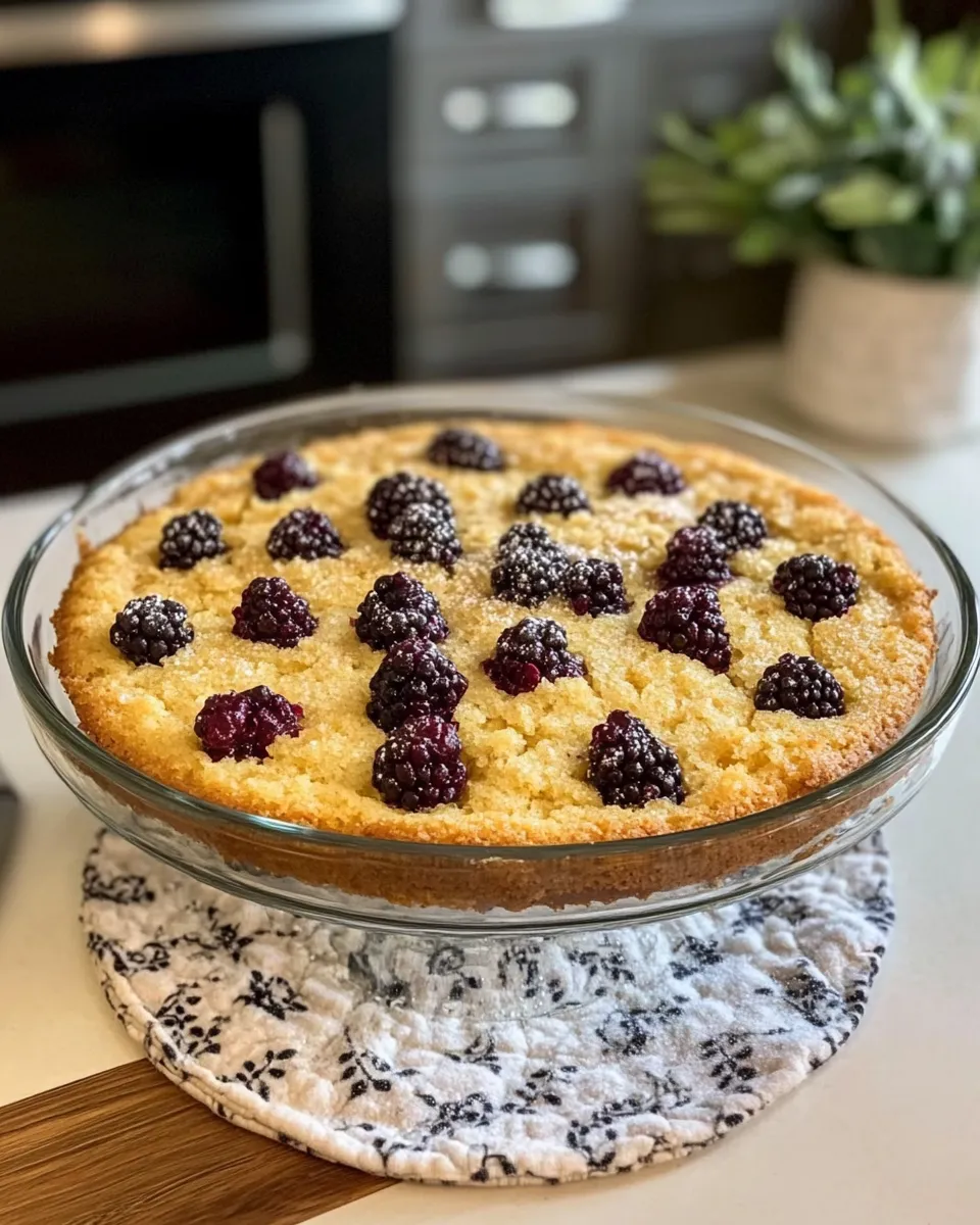 Delicious Italian Lemon Olive Oil Cake With Blackberries image